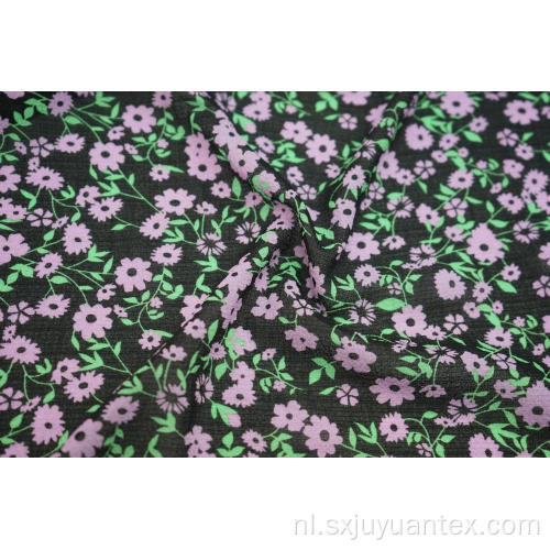 Polyester spandex kleine geruite dobby chiffon print stof